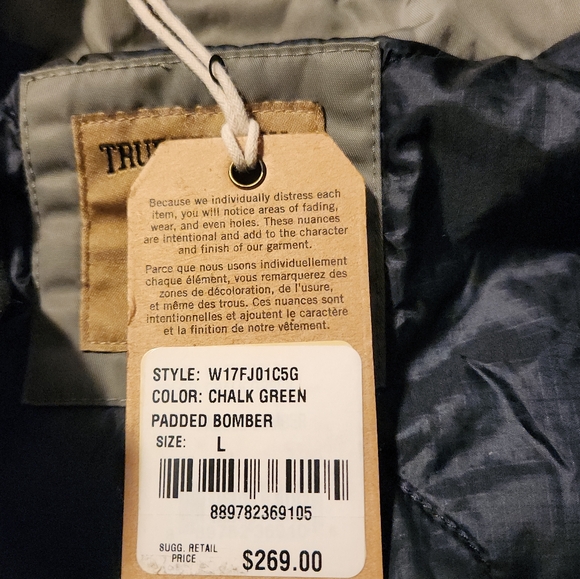 True Religion Woman Quilted Padded Bomber Jacket - Picture 6 of 9